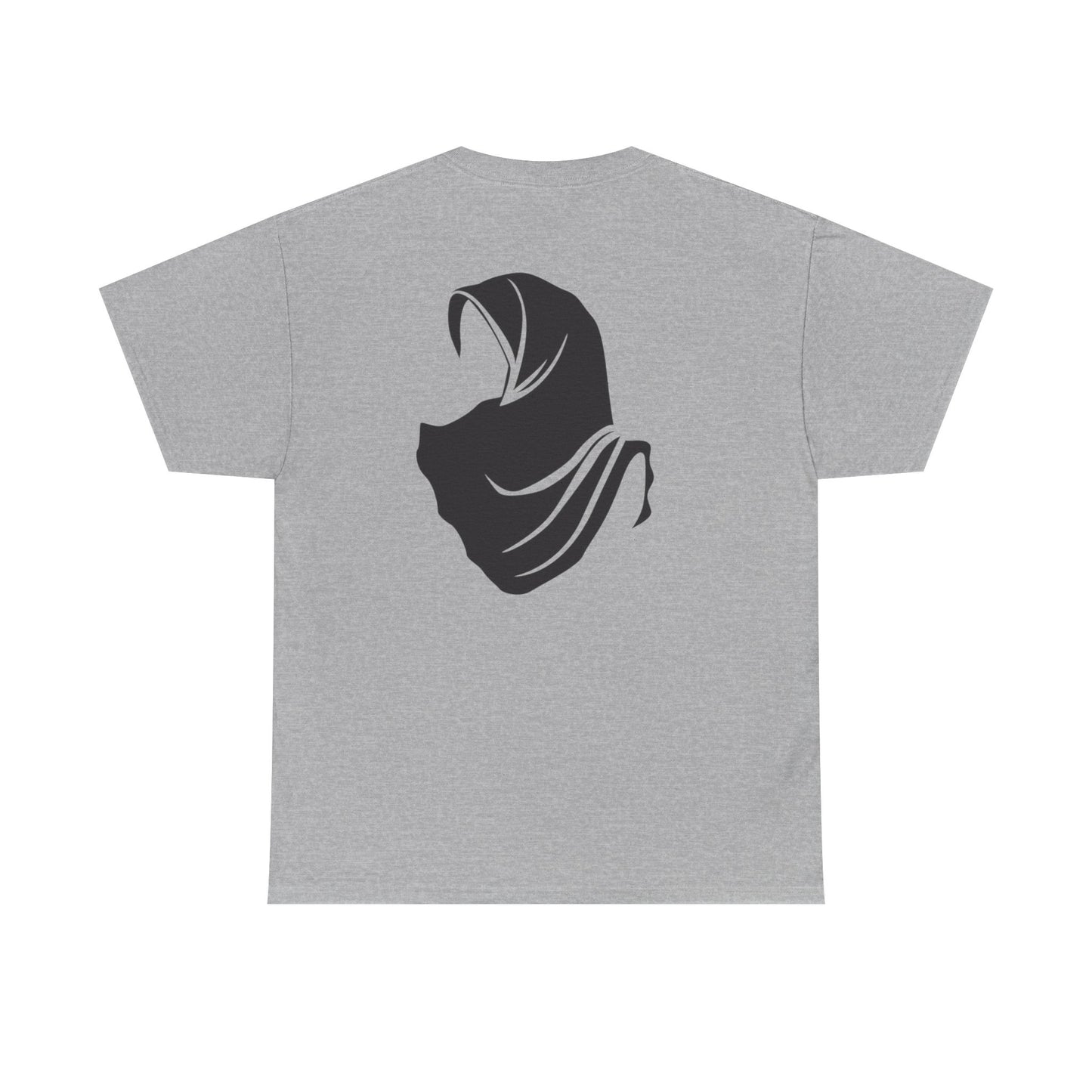 Unisex Heavy Cotton Tee with Artistic Hijab Design, Comfortable Everyday Wear, Gift for Her, Casual Tee, Modest Fashion Top