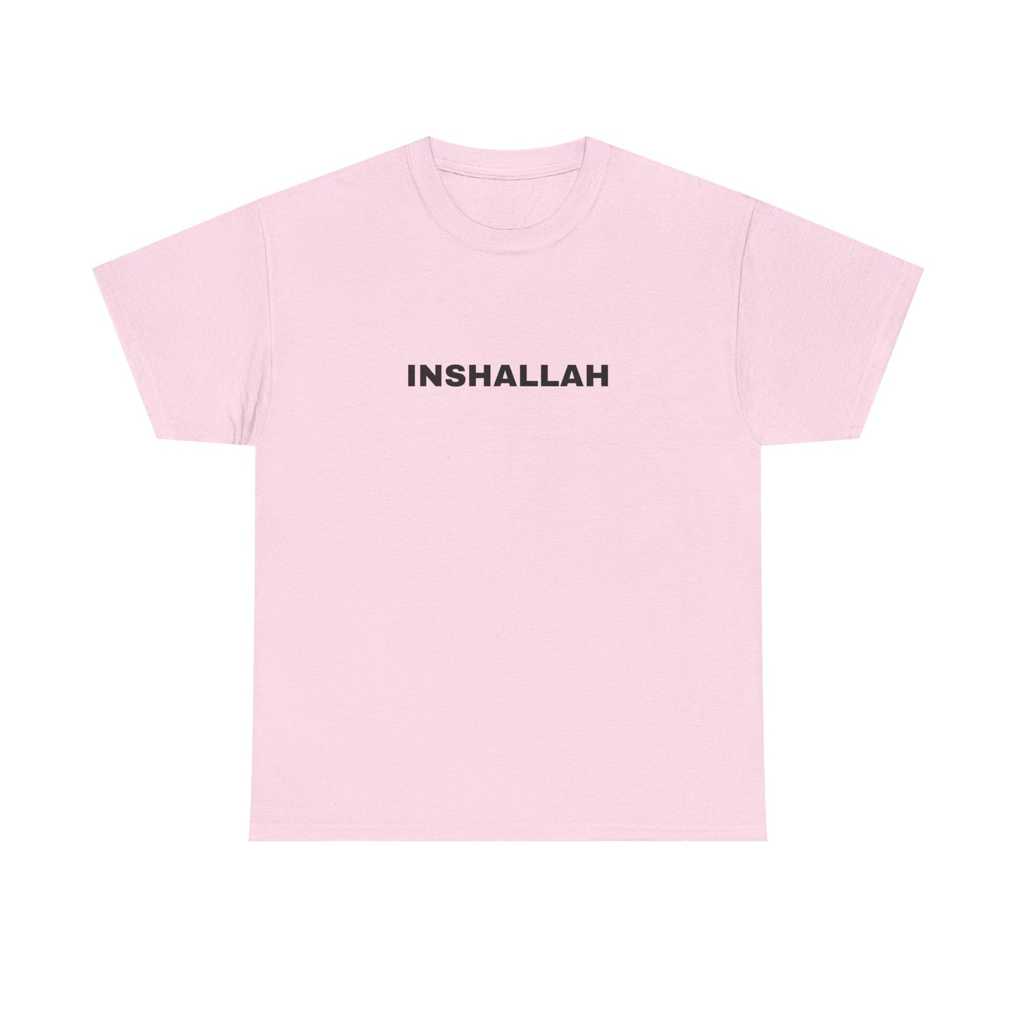 Unisex Heavy Cotton Tee - Inspirational INSHALLAH Shirt, Gift for Faith, Casual Wear, Everyday Comfort, Spiritual T-Shirt