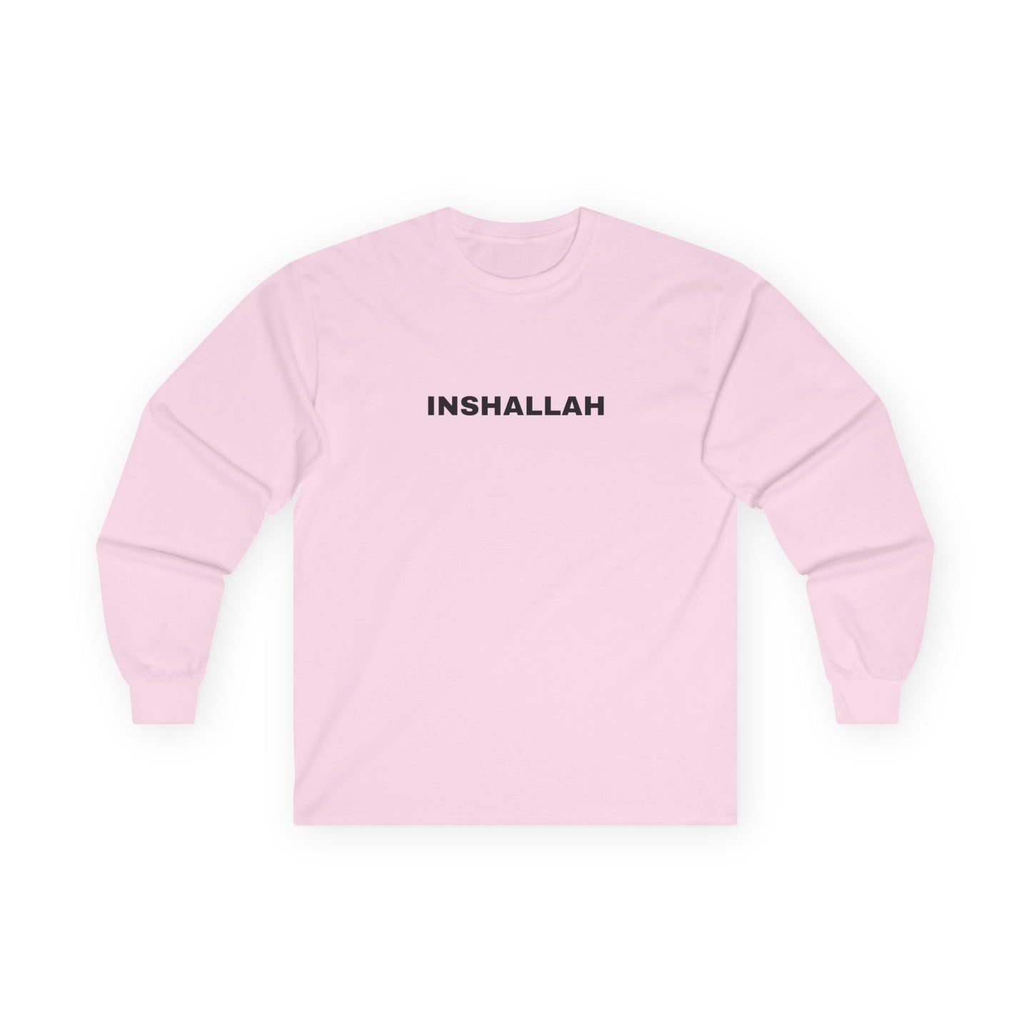 Inshallah Long Sleeve Tee - Unisex Cotton Shirt, Inspirational Gift, Casual Wear, Faith Apparel, Everyday Basic