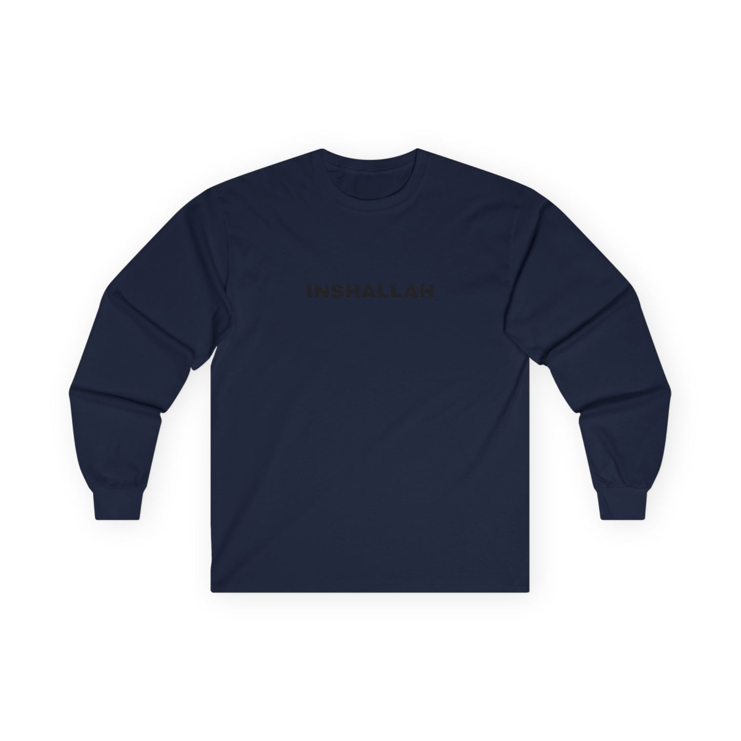 Inshallah Long Sleeve Tee - Unisex Cotton Shirt, Inspirational Gift, Casual Wear, Faith Apparel, Everyday Basic