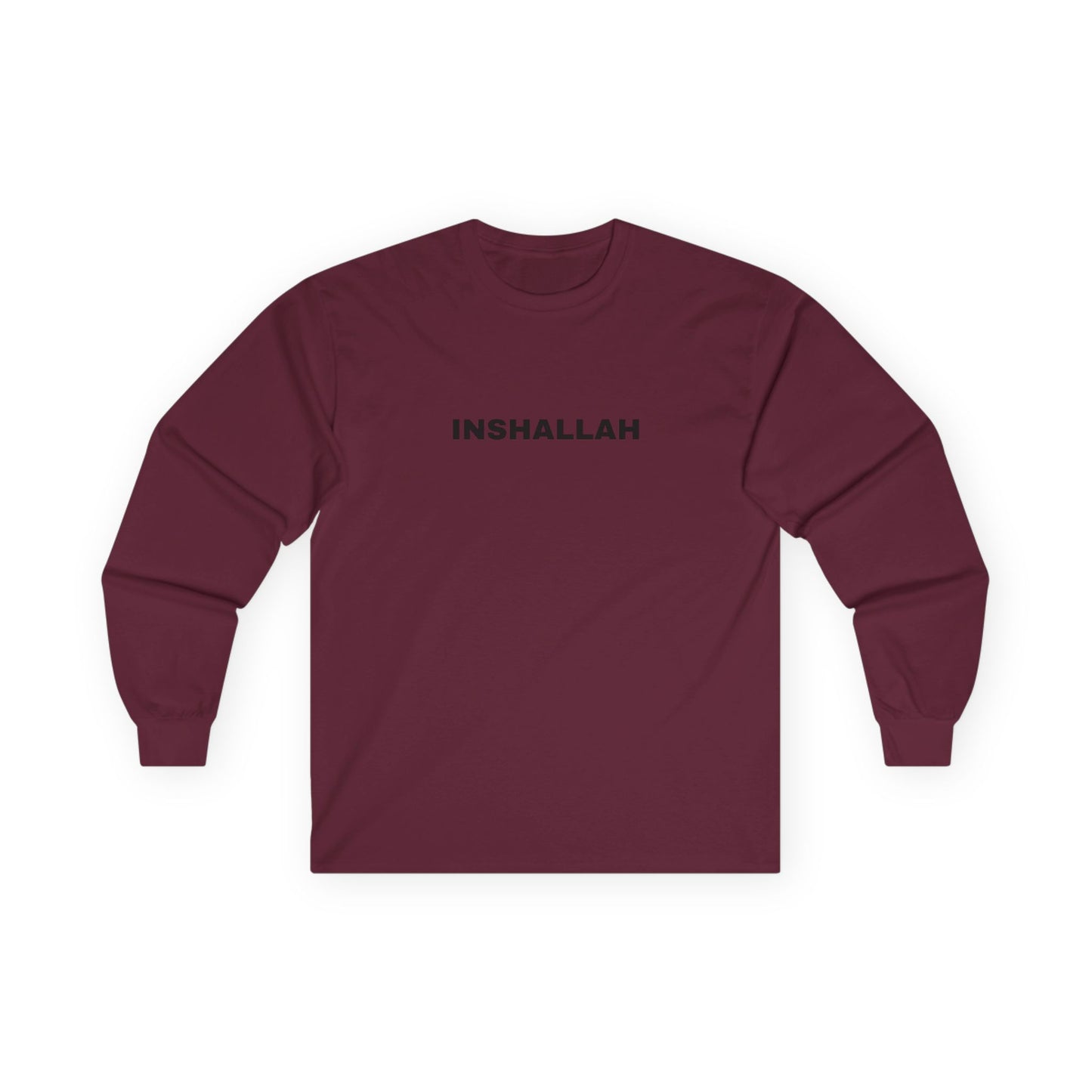Inshallah Long Sleeve Tee - Unisex Cotton Shirt, Inspirational Gift, Casual Wear, Faith Apparel, Everyday Basic