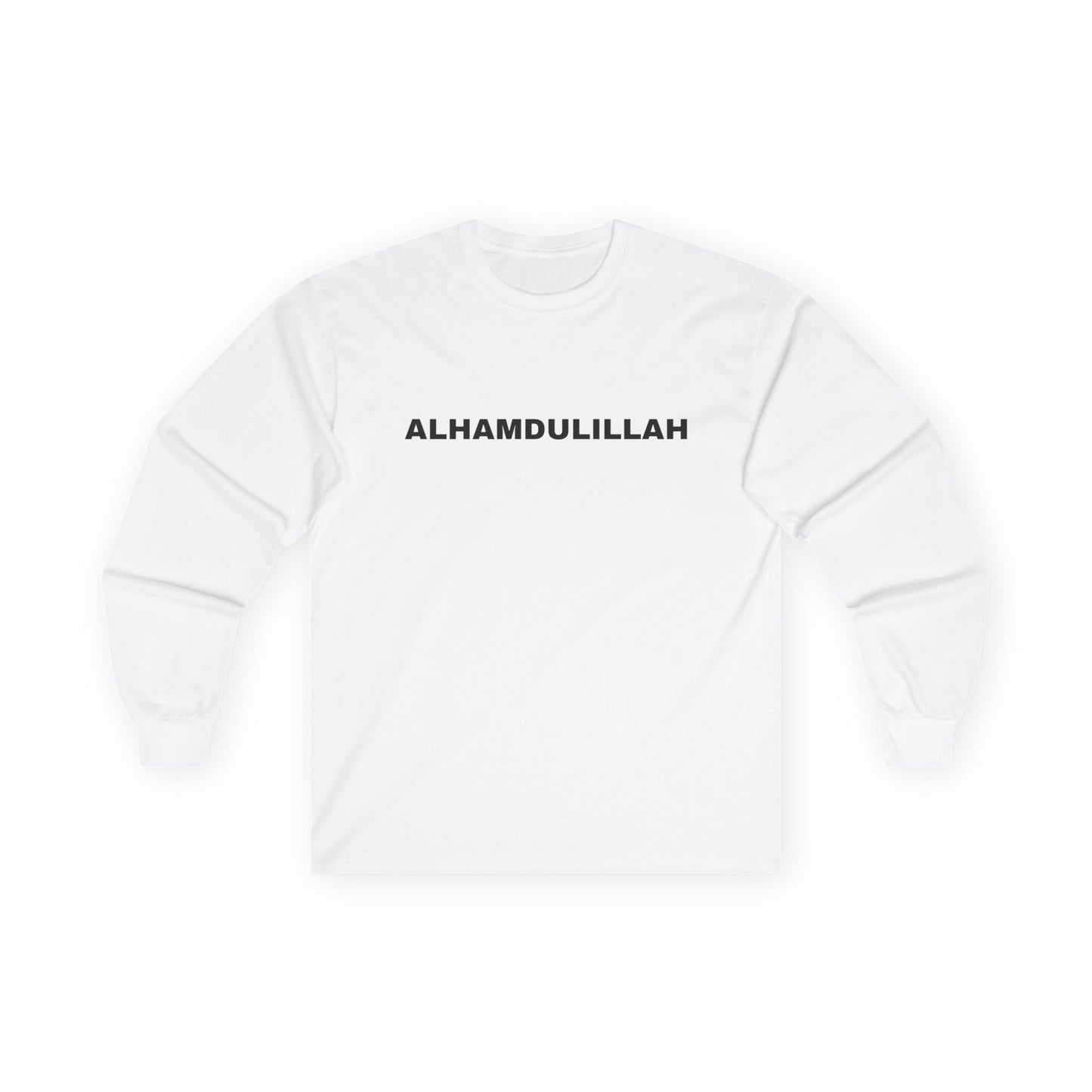Alhamdulillah Long Sleeve Tee, Comfortable Cotton Top, Islamic Apparel, Gift for Muslims, Casual Wear, Everyday Style