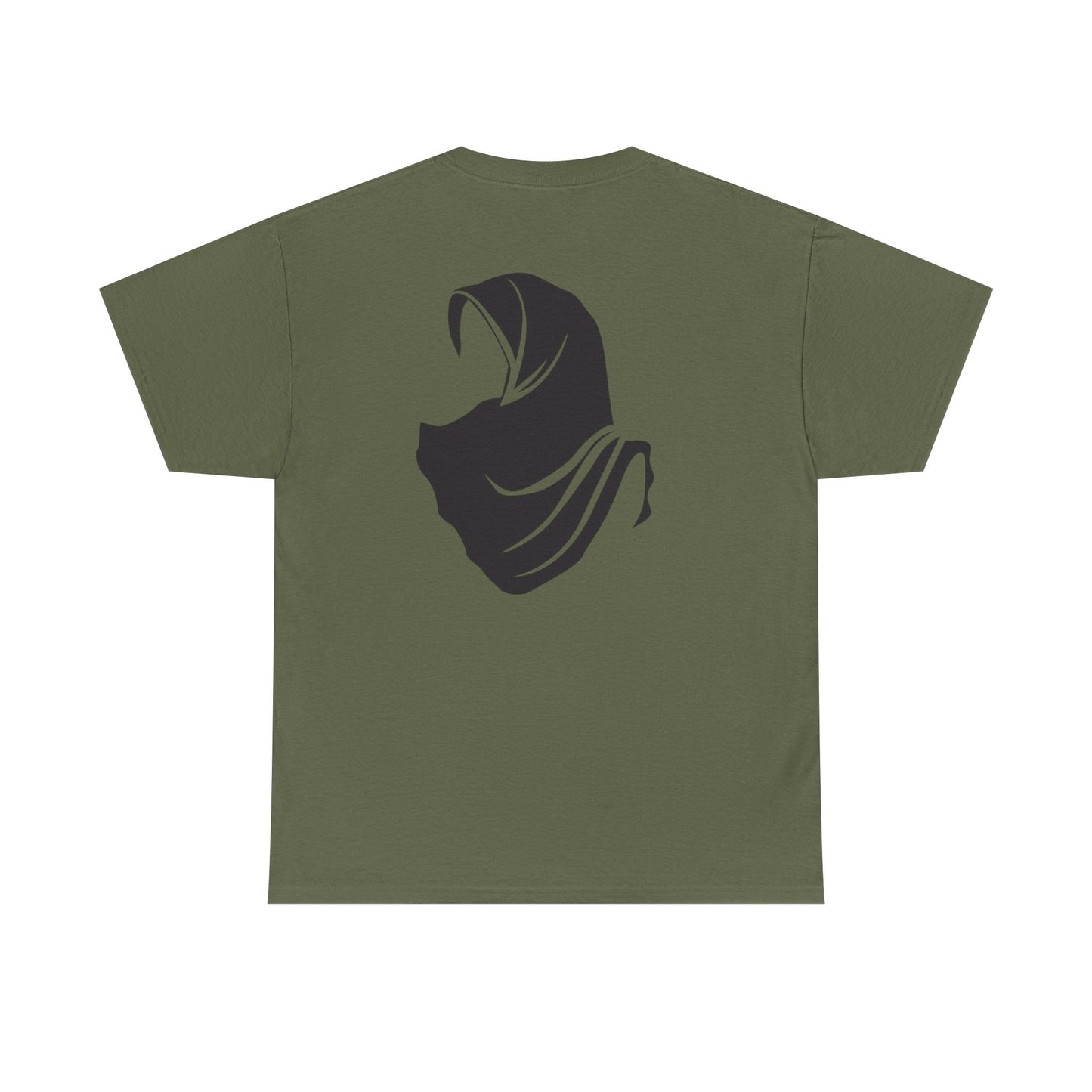 Unisex Heavy Cotton Tee with Artistic Hijab Design, Comfortable Everyday Wear, Gift for Her, Casual Tee, Modest Fashion Top