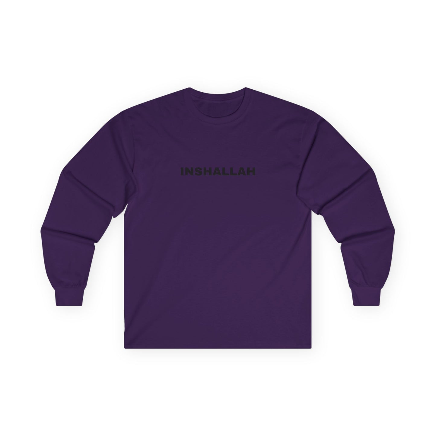 Inshallah Long Sleeve Tee - Unisex Cotton Shirt, Inspirational Gift, Casual Wear, Faith Apparel, Everyday Basic