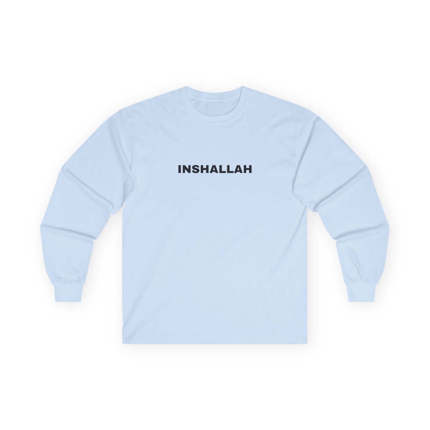 Inshallah Long Sleeve Tee - Unisex Cotton Shirt, Inspirational Gift, Casual Wear, Faith Apparel, Everyday Basic