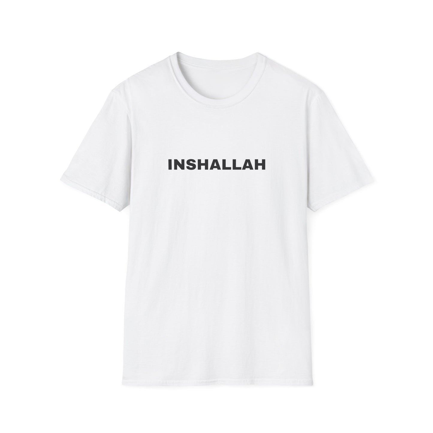 Inshallah Unisex Softstyle T-Shirt - Inspirational Tee, Everyday Wear, Gift for Friends, Motivational Quote Shirt, Stylish Statement Top