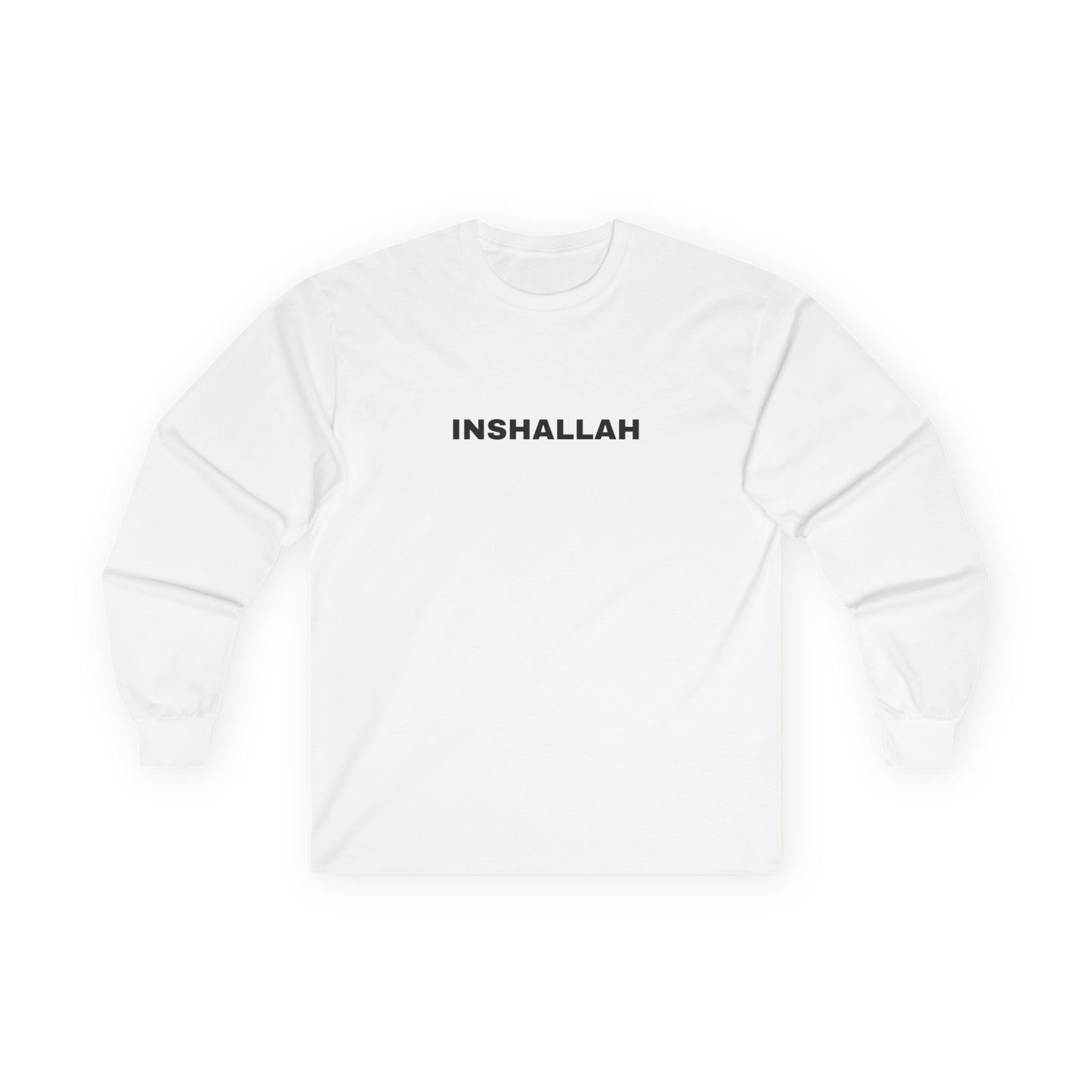 Inshallah Long Sleeve Tee - Unisex Cotton Shirt, Inspirational Gift, Casual Wear, Faith Apparel, Everyday Basic