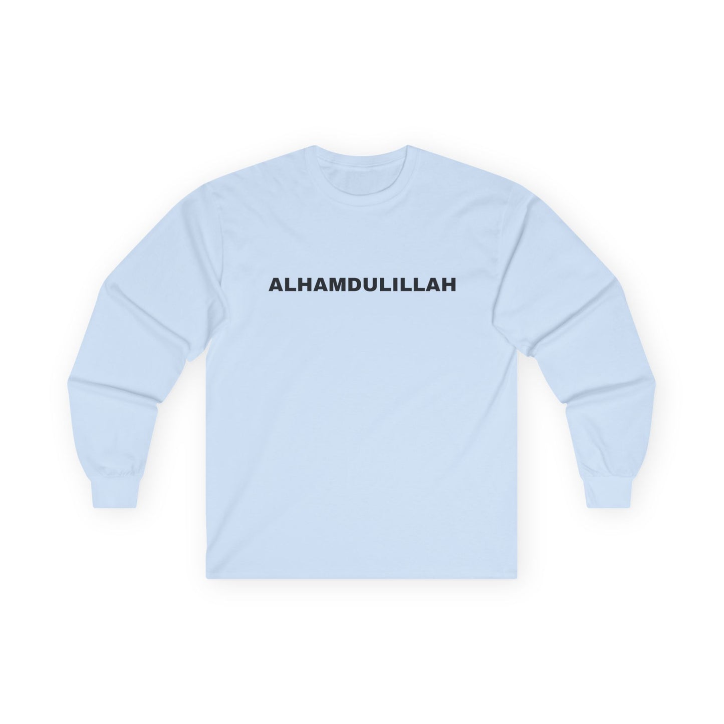Alhamdulillah Long Sleeve Tee, Comfortable Cotton Top, Islamic Apparel, Gift for Muslims, Casual Wear, Everyday Style
