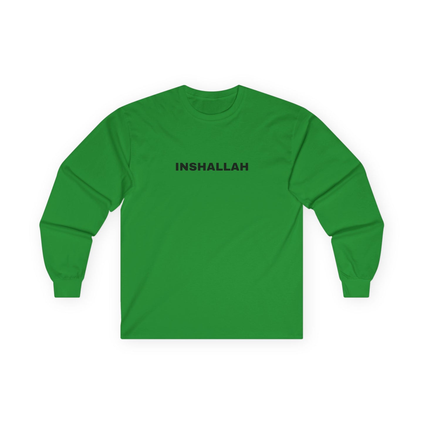 Inshallah Long Sleeve Tee - Unisex Cotton Shirt, Inspirational Gift, Casual Wear, Faith Apparel, Everyday Basic