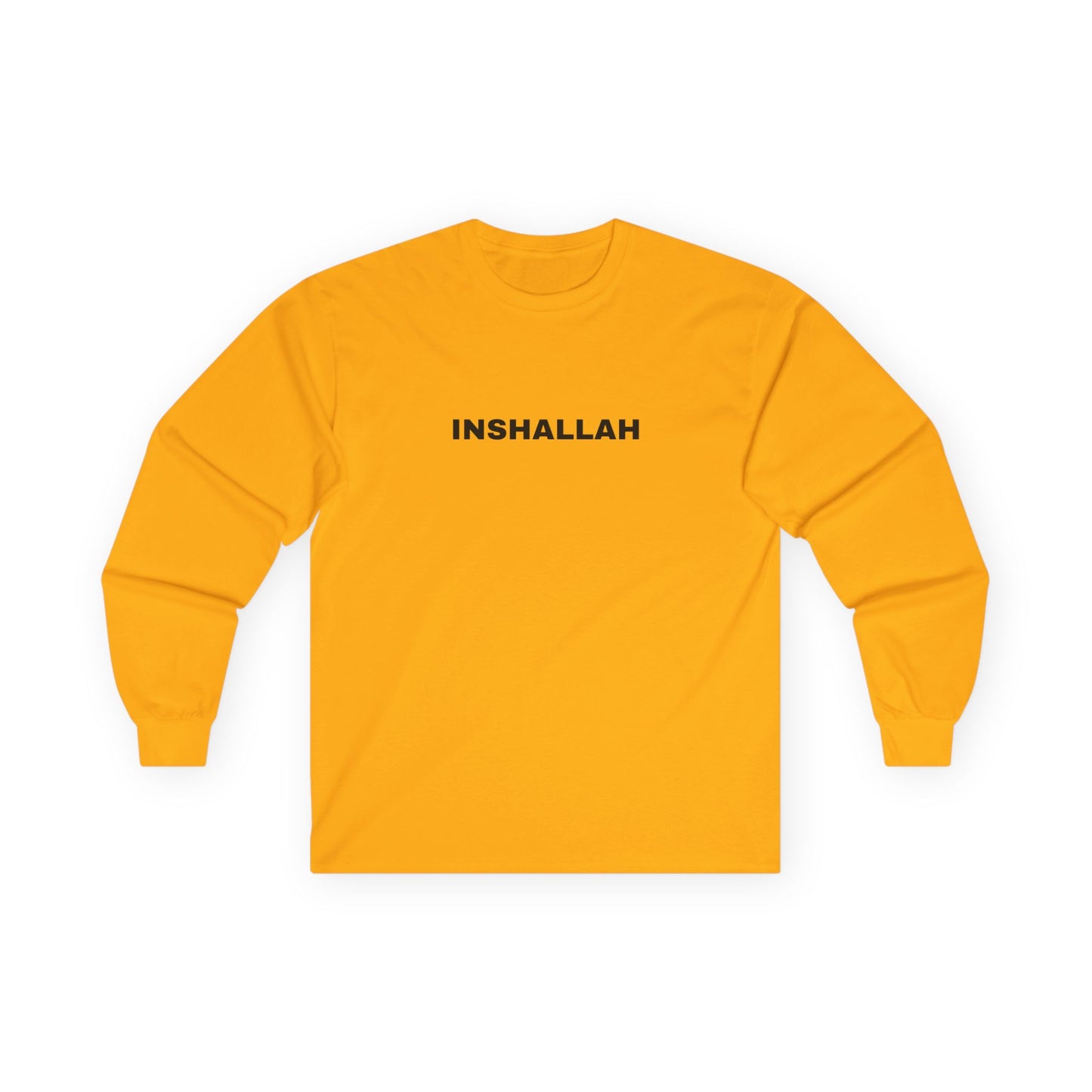 Inshallah Long Sleeve Tee - Unisex Cotton Shirt, Inspirational Gift, Casual Wear, Faith Apparel, Everyday Basic