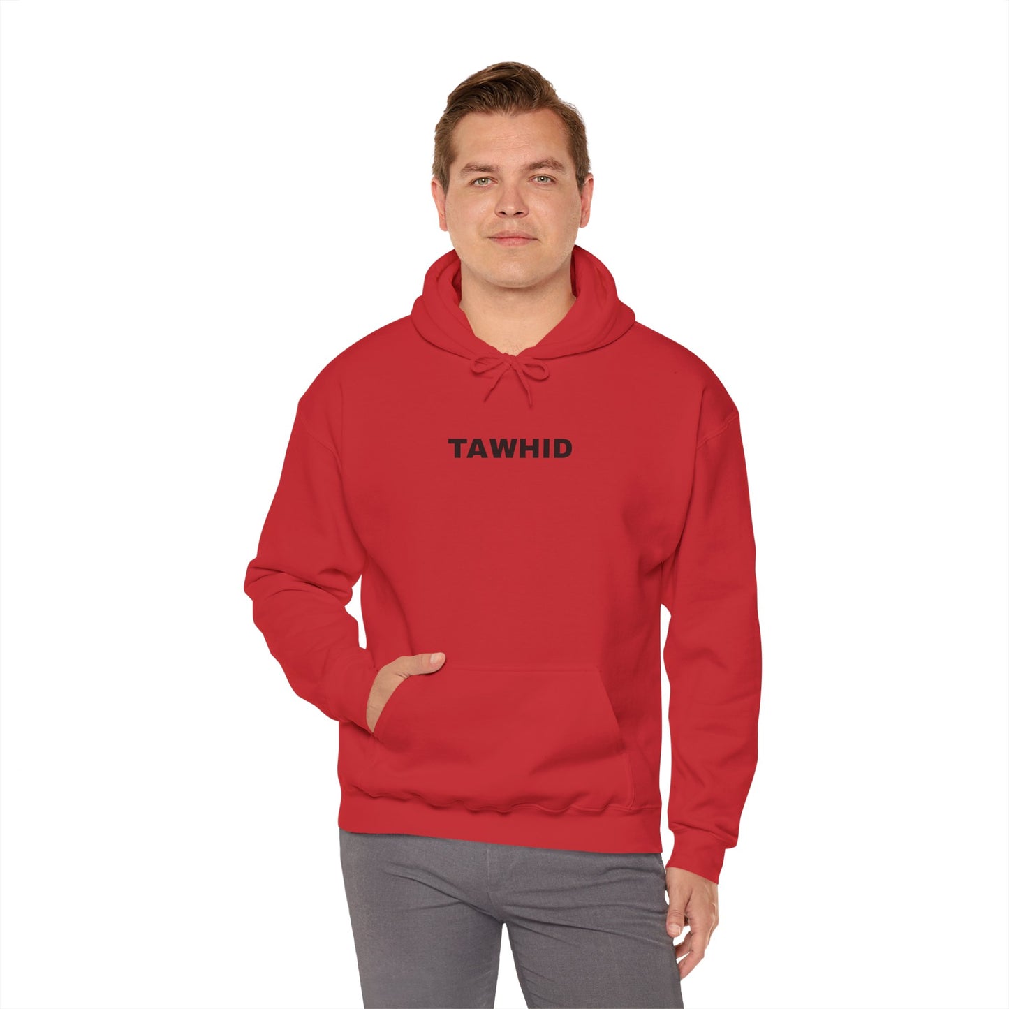 Unisex Hooded Sweatshirt with 'TAWHID' Design - Casual Wear, Gift Idea, Cozy Hoodie, Everyday Fashion, Streetwear Apparel