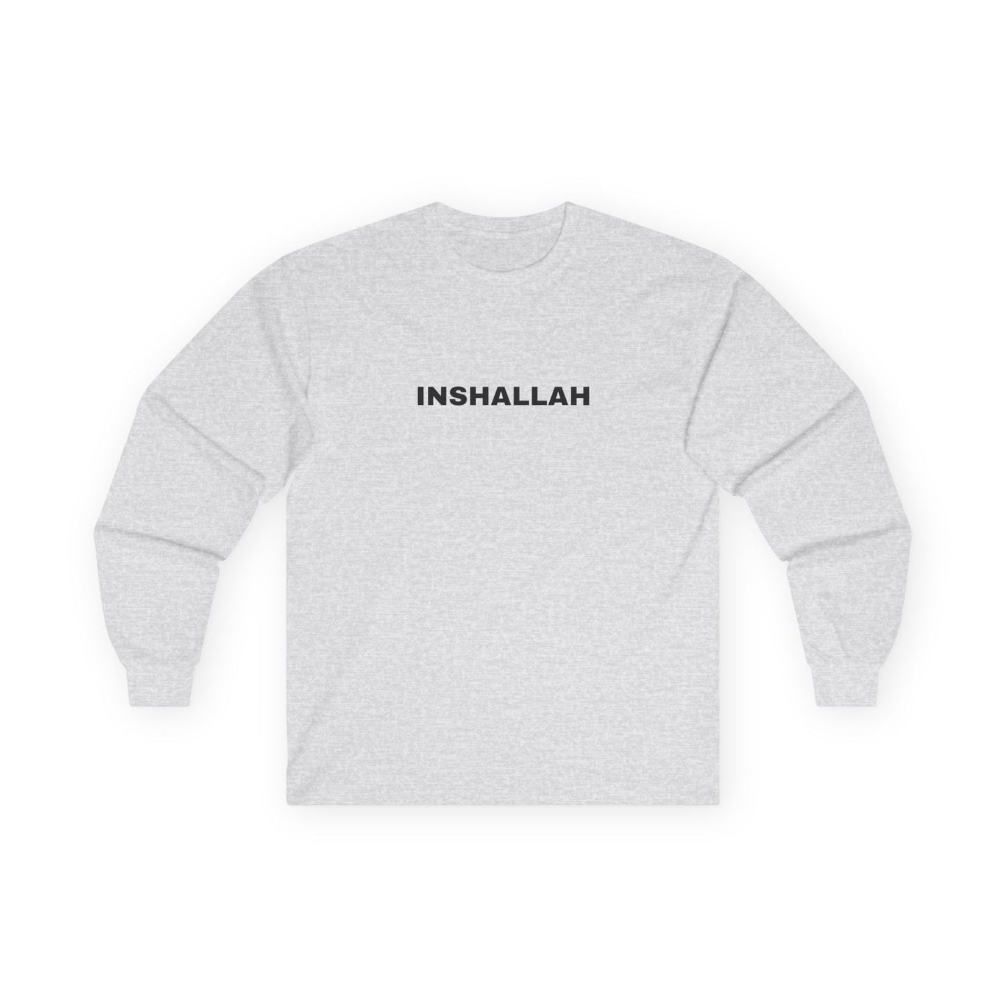 Inshallah Long Sleeve Tee - Unisex Cotton Shirt, Inspirational Gift, Casual Wear, Faith Apparel, Everyday Basic