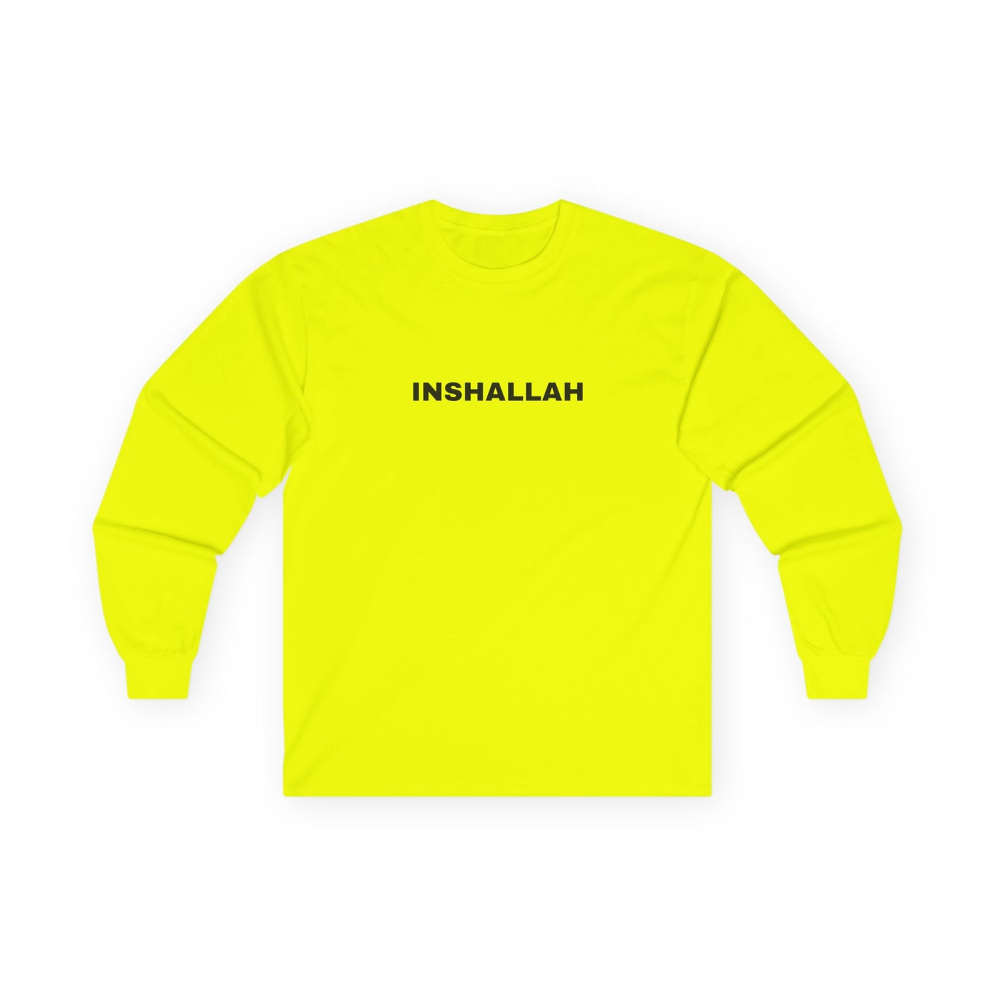 Inshallah Long Sleeve Tee - Unisex Cotton Shirt, Inspirational Gift, Casual Wear, Faith Apparel, Everyday Basic