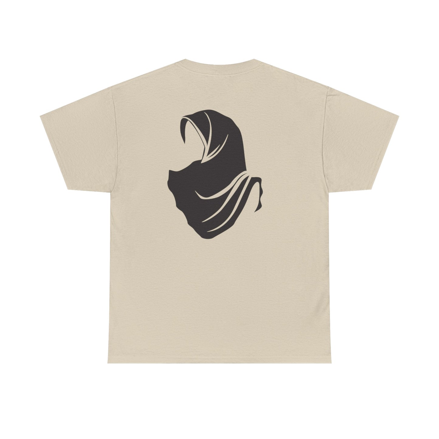 Unisex Heavy Cotton Tee with Artistic Hijab Design, Comfortable Everyday Wear, Gift for Her, Casual Tee, Modest Fashion Top