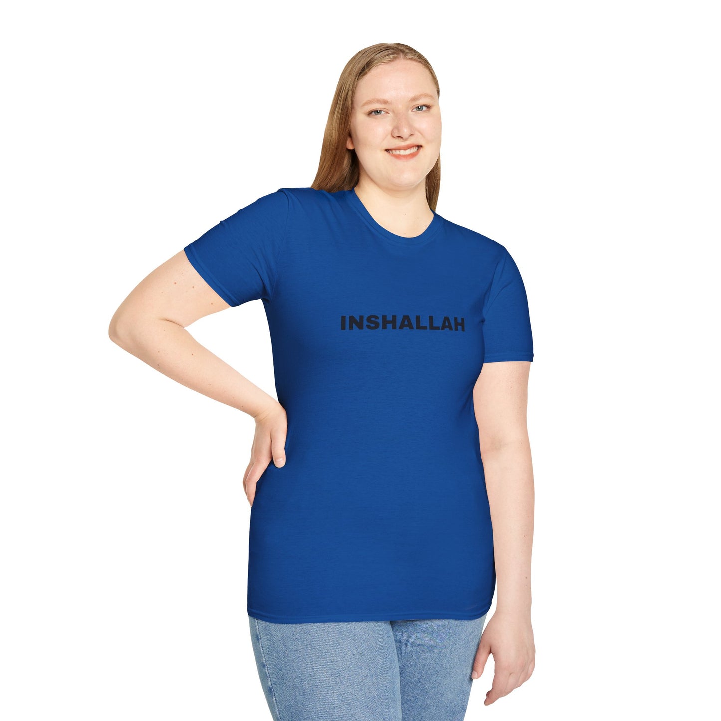 Inshallah Unisex Softstyle T-Shirt - Inspirational Tee, Everyday Wear, Gift for Friends, Motivational Quote Shirt, Stylish Statement Top