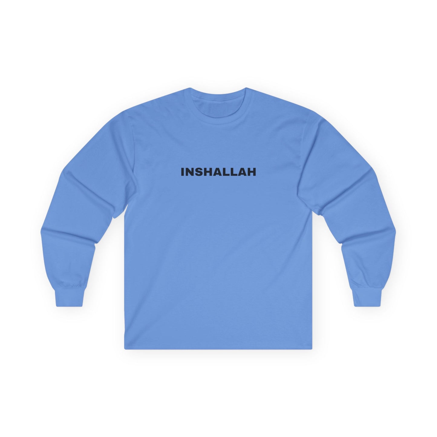 Inshallah Long Sleeve Tee - Unisex Cotton Shirt, Inspirational Gift, Casual Wear, Faith Apparel, Everyday Basic