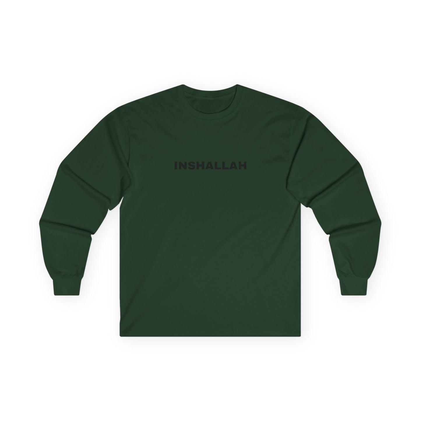 Inshallah Long Sleeve Tee - Unisex Cotton Shirt, Inspirational Gift, Casual Wear, Faith Apparel, Everyday Basic