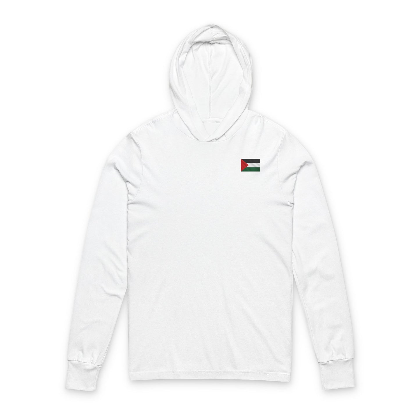 Unisex Hooded Long Sleeve Tee - Free Palestine Design, Casual Wear, Activism Apparel, Comfortable Everyday Hoodie, Gift for Supporters