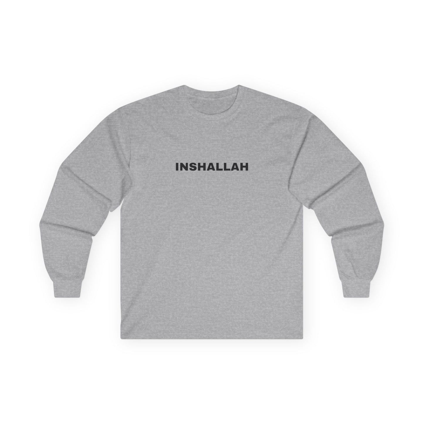 Inshallah Long Sleeve Tee - Unisex Cotton Shirt, Inspirational Gift, Casual Wear, Faith Apparel, Everyday Basic