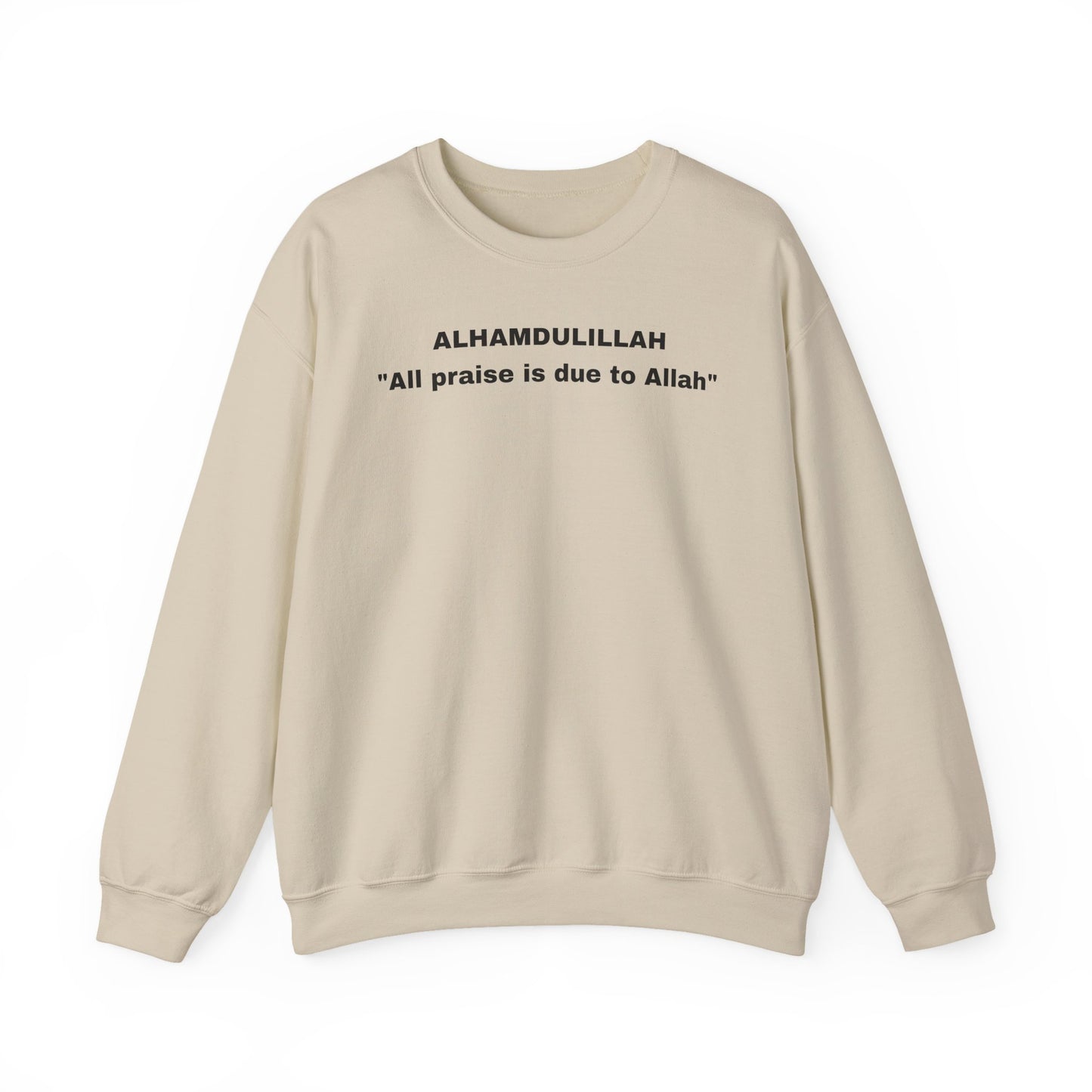 Unisex Crewneck Sweatshirt with Inspirational Quote - Alhamdulillah; Appreciation Gift, Casual Wear, Islamic Apparel, Comfy Style