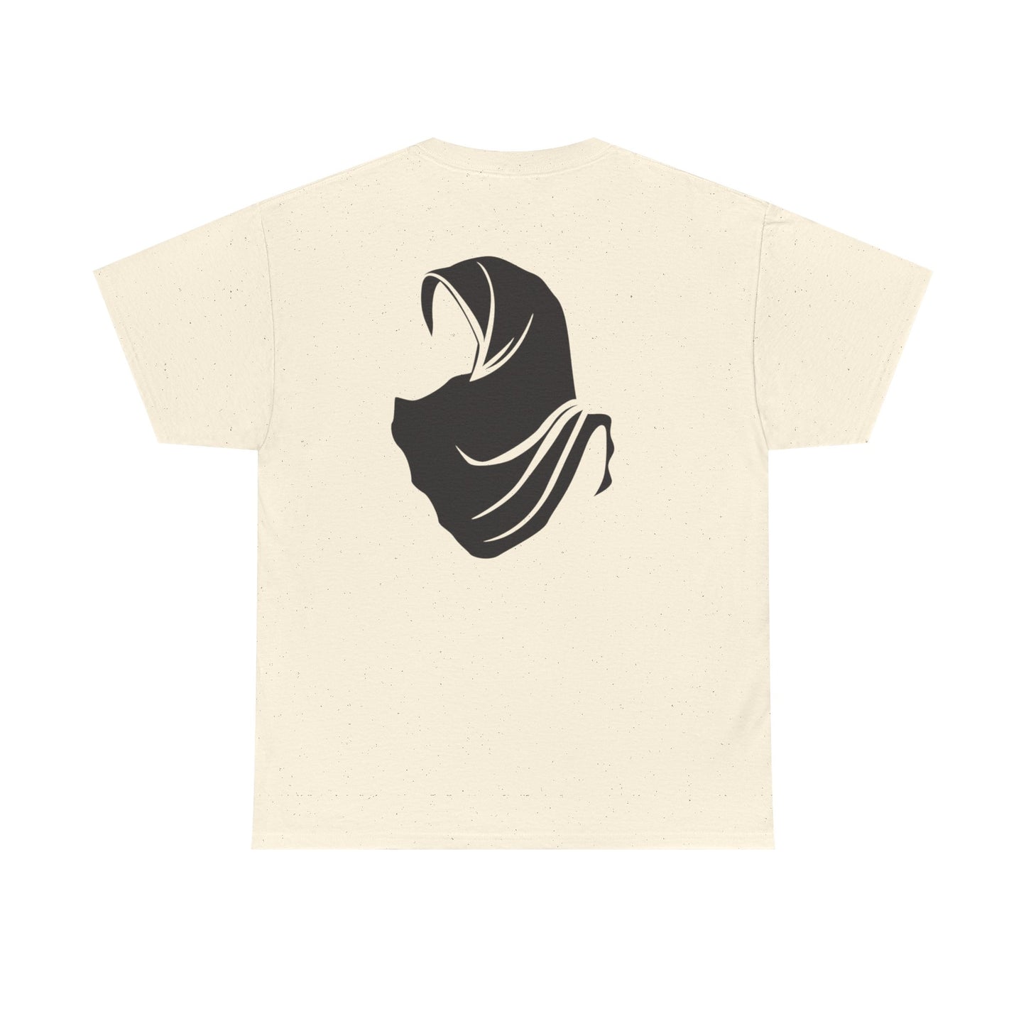 Unisex Heavy Cotton Tee with Artistic Hijab Design, Comfortable Everyday Wear, Gift for Her, Casual Tee, Modest Fashion Top