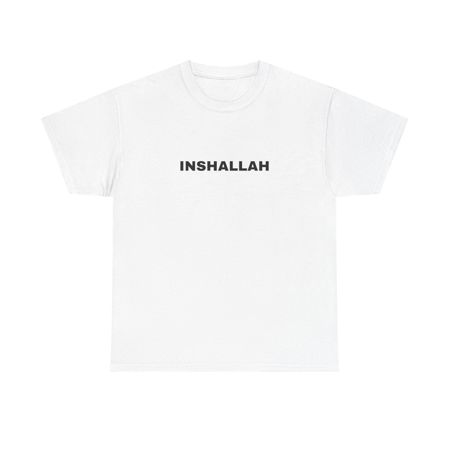 Unisex Heavy Cotton Tee - Inspirational INSHALLAH Shirt, Gift for Faith, Casual Wear, Everyday Comfort, Spiritual T-Shirt