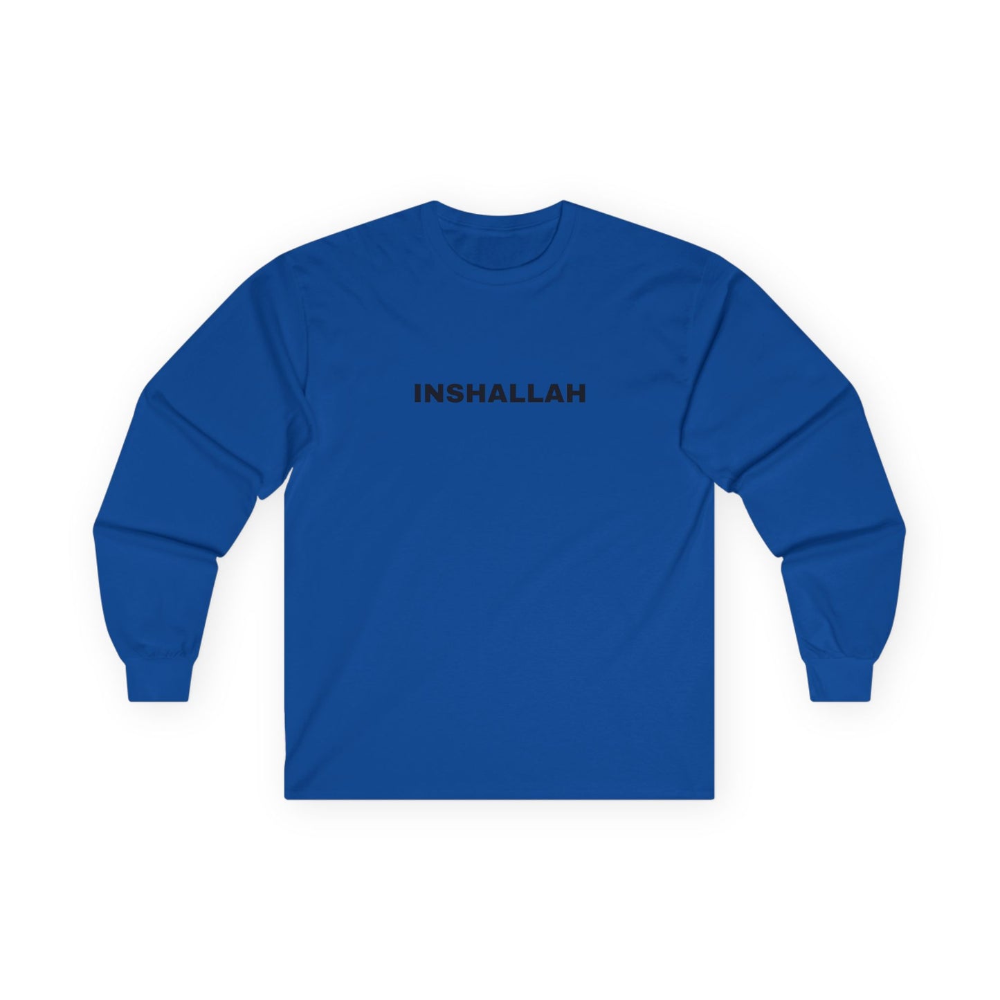 Inshallah Long Sleeve Tee - Unisex Cotton Shirt, Inspirational Gift, Casual Wear, Faith Apparel, Everyday Basic