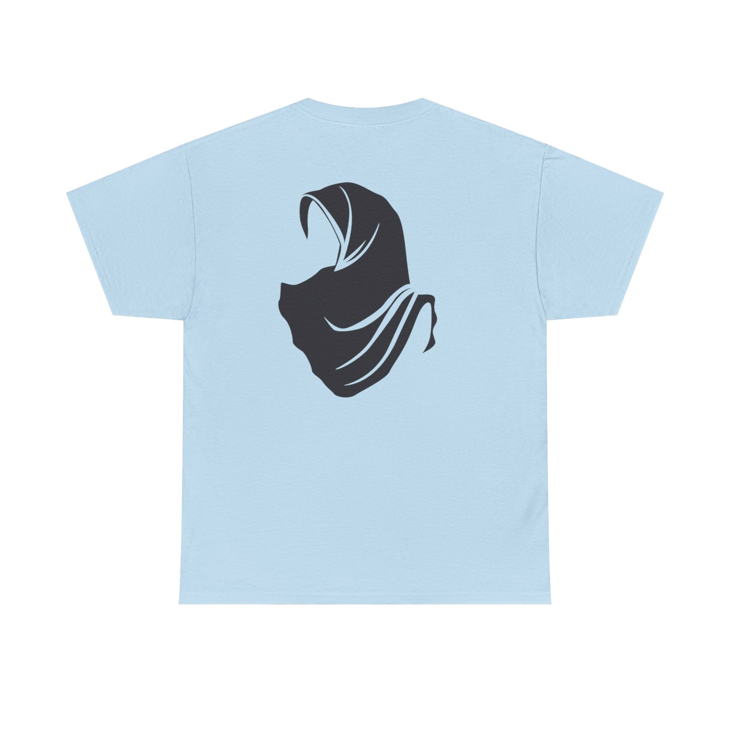 Unisex Heavy Cotton Tee with Artistic Hijab Design, Comfortable Everyday Wear, Gift for Her, Casual Tee, Modest Fashion Top