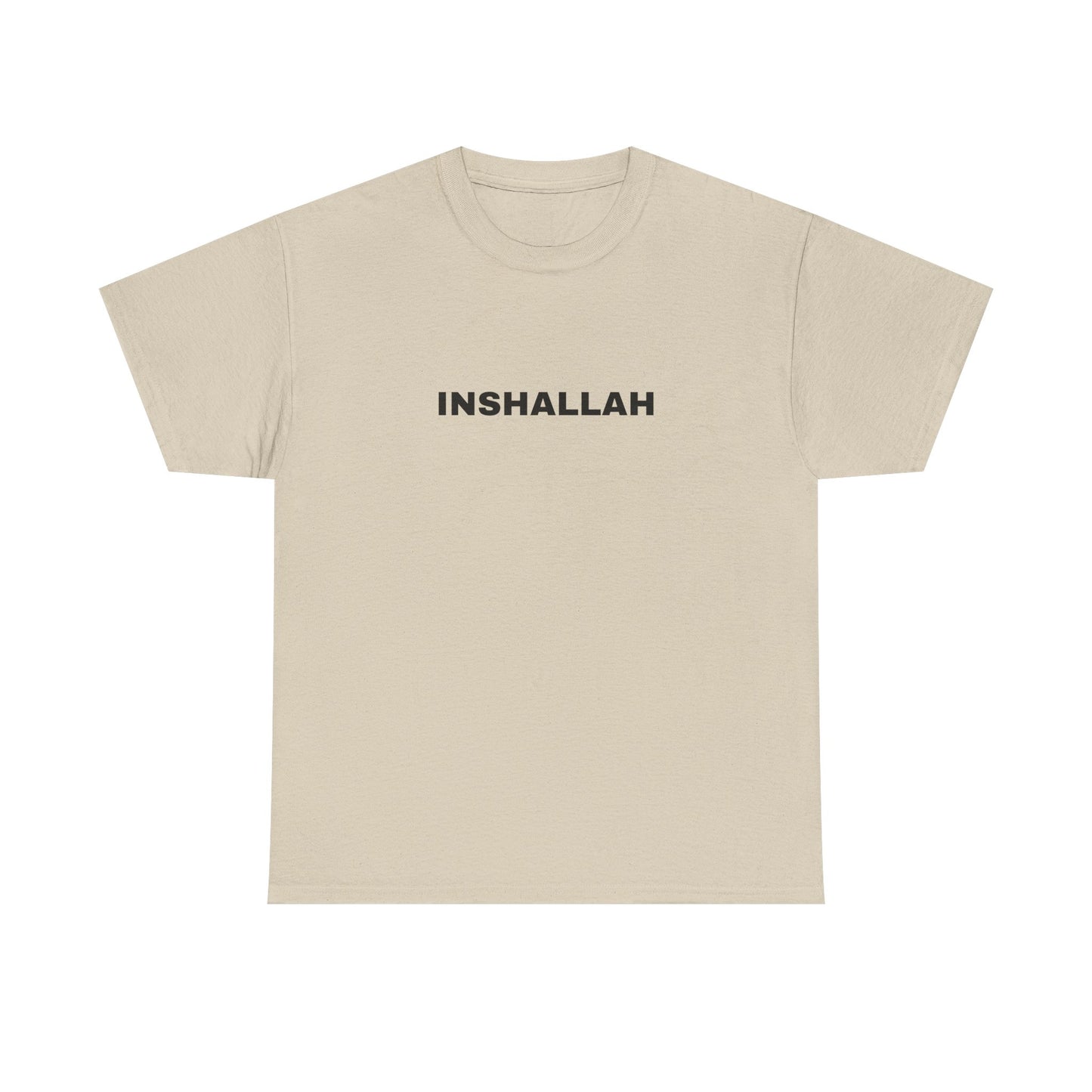 Unisex Heavy Cotton Tee - Inspirational INSHALLAH Shirt, Gift for Faith, Casual Wear, Everyday Comfort, Spiritual T-Shirt