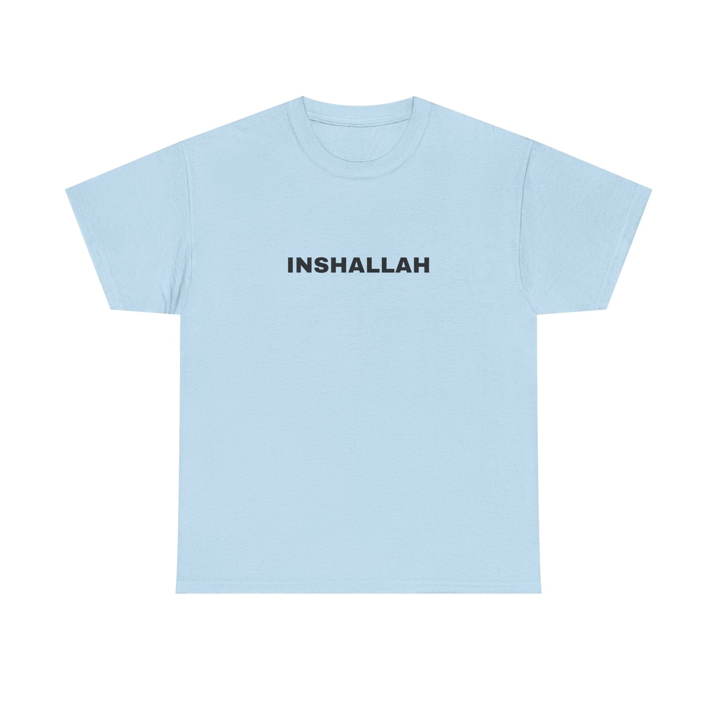 Unisex Heavy Cotton Tee - Inspirational INSHALLAH Shirt, Gift for Faith, Casual Wear, Everyday Comfort, Spiritual T-Shirt