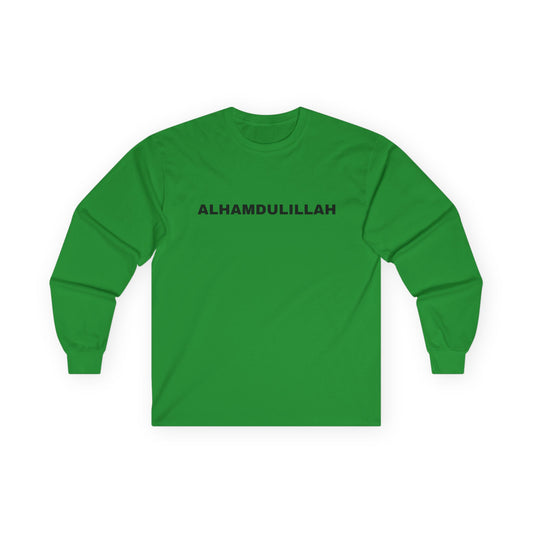 Alhamdulillah Long Sleeve Tee, Comfortable Cotton Top, Islamic Apparel, Gift for Muslims, Casual Wear, Everyday Style
