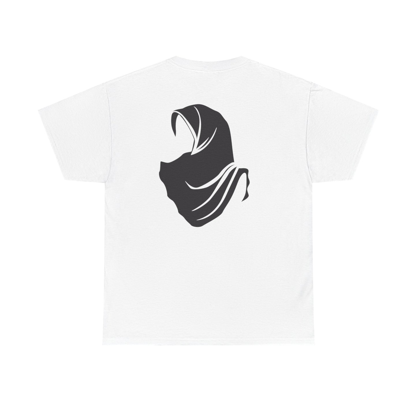 Unisex Heavy Cotton Tee with Artistic Hijab Design, Comfortable Everyday Wear, Gift for Her, Casual Tee, Modest Fashion Top