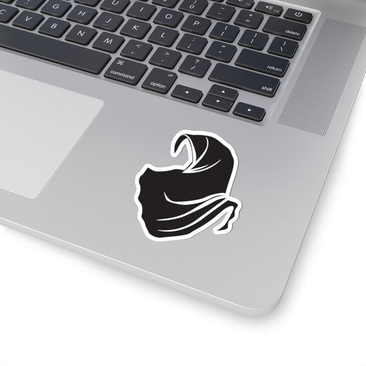 Elegant Hooded Cloak Kiss-Cut Stickers, Laptop Decals, Vinyl Art, Gift for Hooded Garb Lovers, Stylish Sticker for Holidays