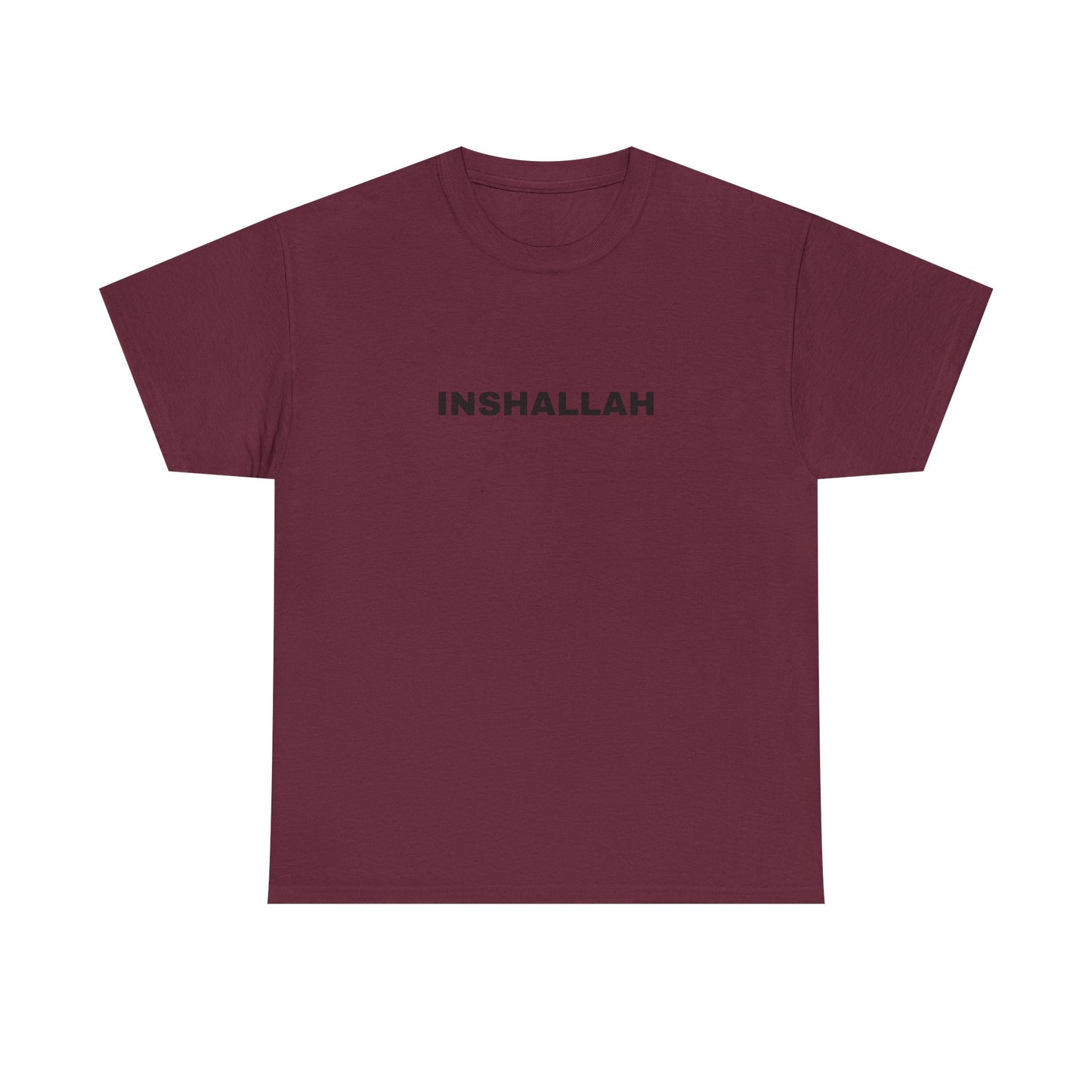 Unisex Heavy Cotton Tee - Inspirational INSHALLAH Shirt, Gift for Faith, Casual Wear, Everyday Comfort, Spiritual T-Shirt