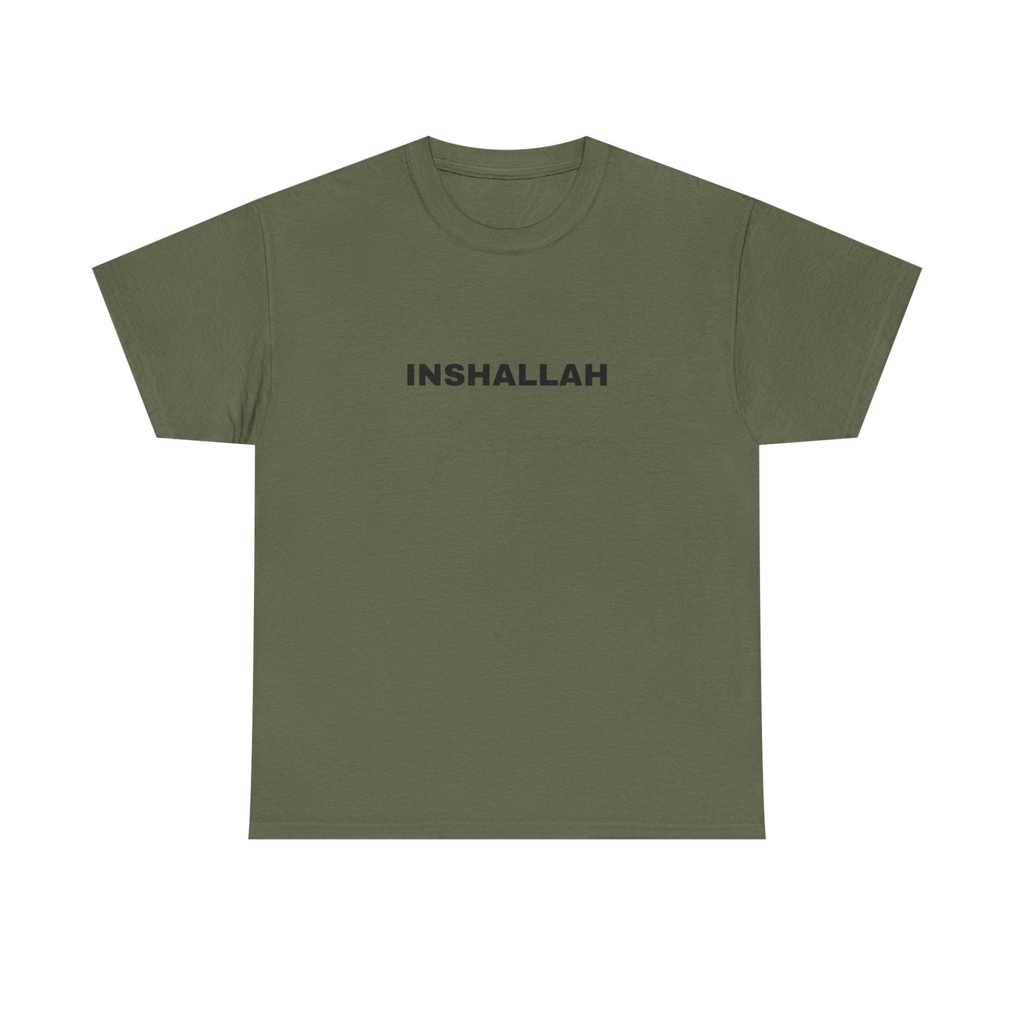 Unisex Heavy Cotton Tee - Inspirational INSHALLAH Shirt, Gift for Faith, Casual Wear, Everyday Comfort, Spiritual T-Shirt