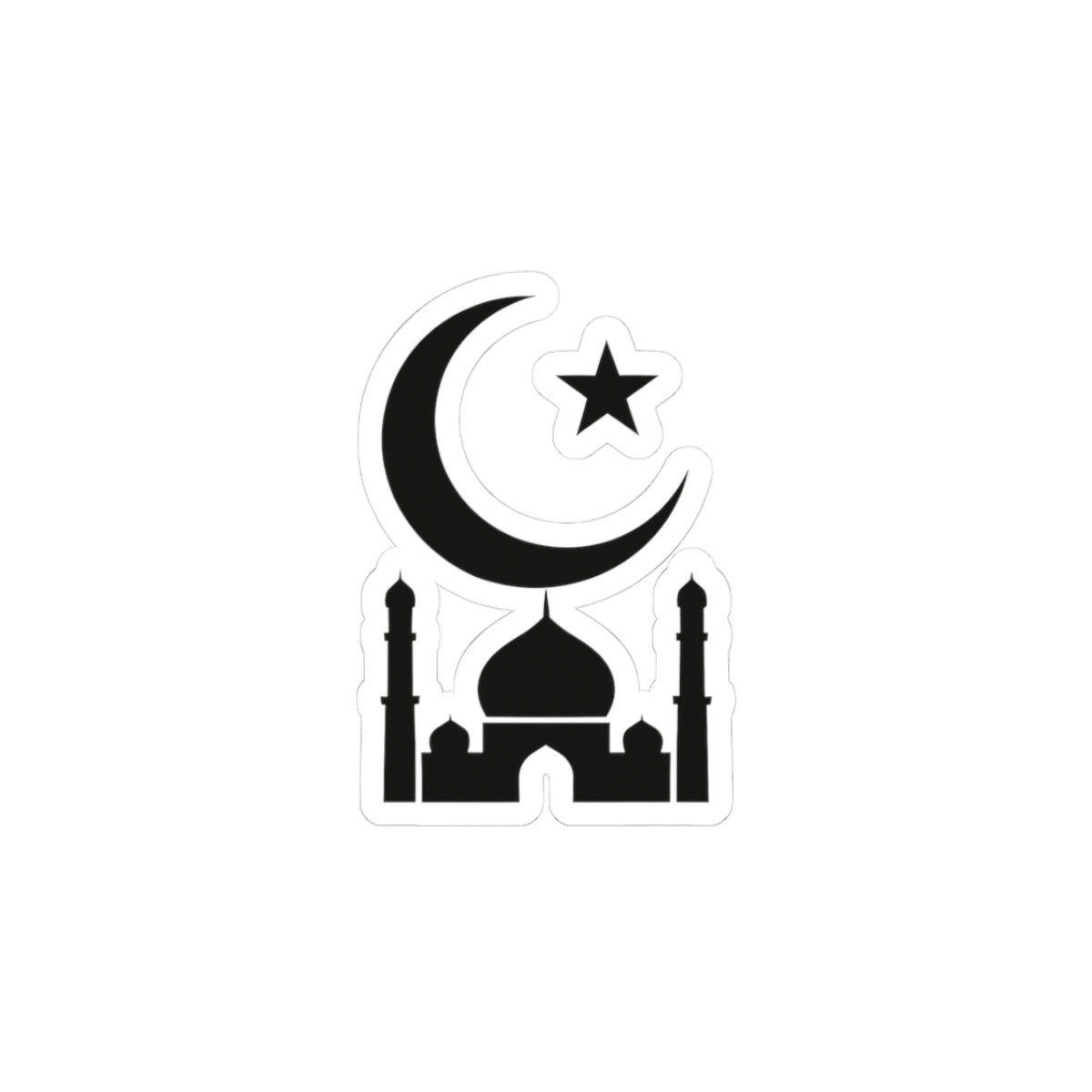 Moon & Star Mosque Kiss-Cut Stickers | Islamic Decor, Laptop Stickers, Eid Gift, Spiritual Aesthetic, Faith-Based Art