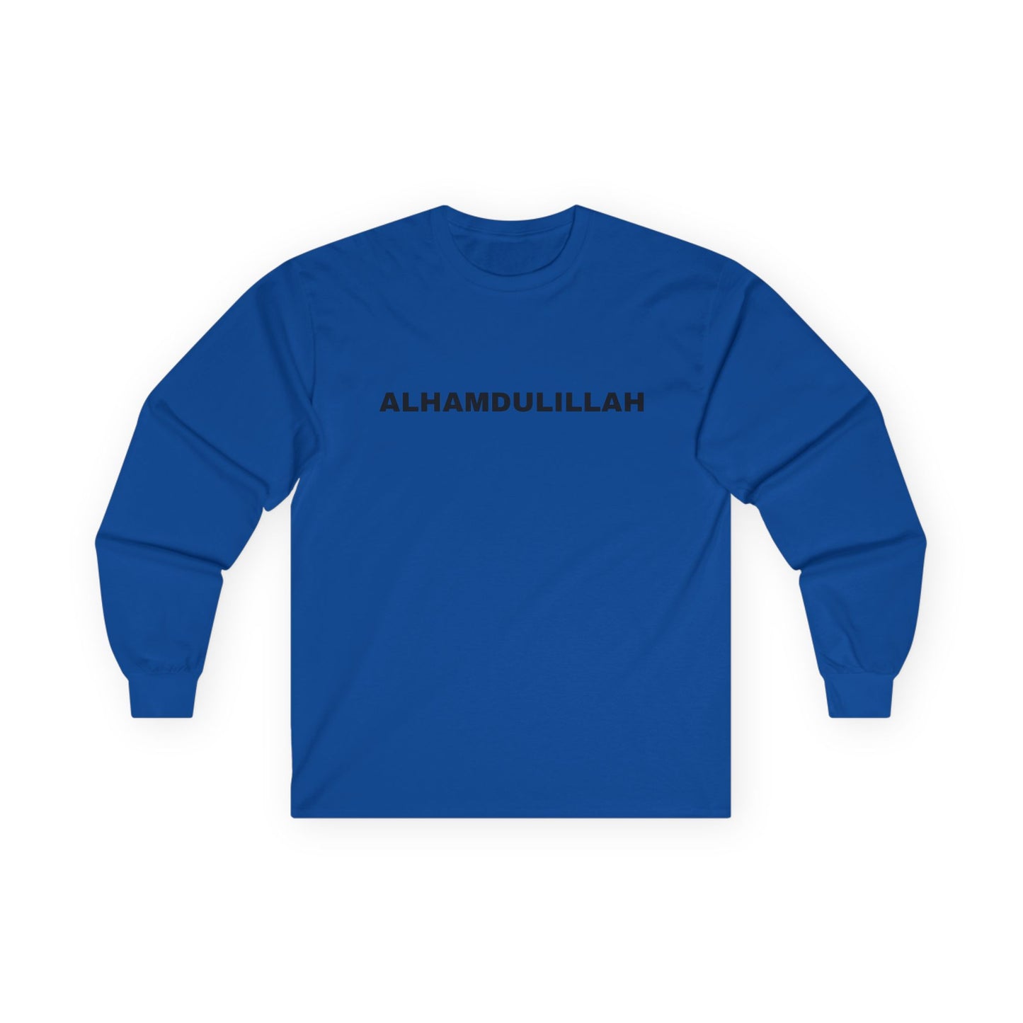 Alhamdulillah Long Sleeve Tee, Comfortable Cotton Top, Islamic Apparel, Gift for Muslims, Casual Wear, Everyday Style