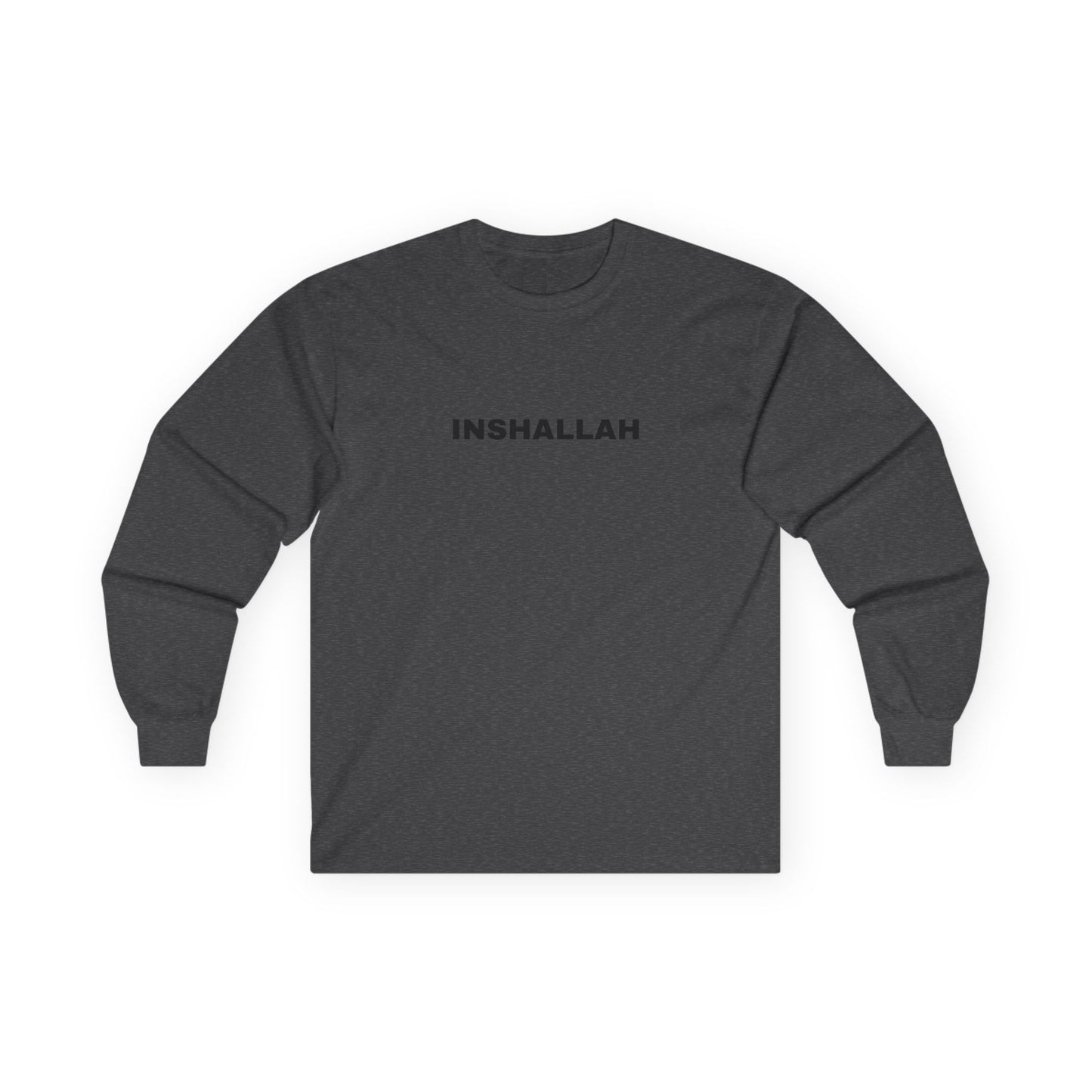 Inshallah Long Sleeve Tee - Unisex Cotton Shirt, Inspirational Gift, Casual Wear, Faith Apparel, Everyday Basic