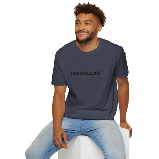Inshallah Unisex Softstyle T-Shirt - Inspirational Tee, Everyday Wear, Gift for Friends, Motivational Quote Shirt, Stylish Statement Top