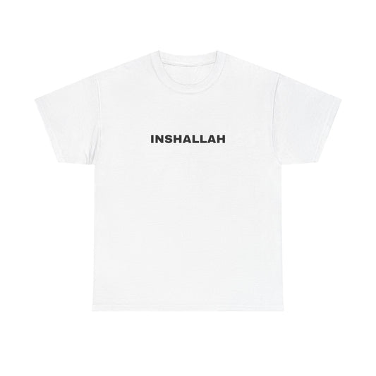 Unisex Heavy Cotton Tee - Inspirational INSHALLAH Shirt, Gift for Faith, Casual Wear, Everyday Comfort, Spiritual T-Shirt
