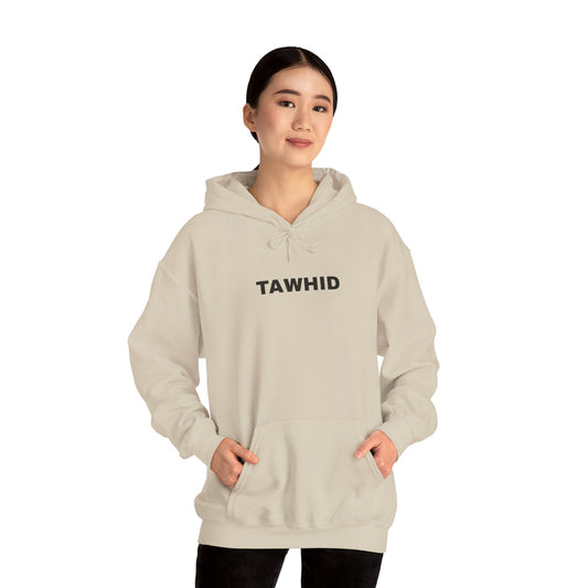 Unisex Hooded Sweatshirt with 'TAWHID' Design - Casual Wear, Gift Idea, Cozy Hoodie, Everyday Fashion, Streetwear Apparel